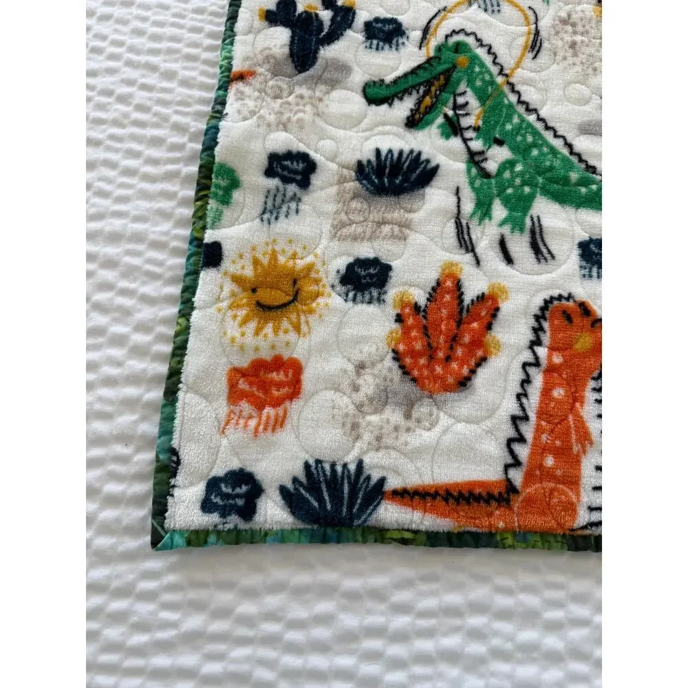 HANDMADE Dinosaur Baby Quilt Jackson Hole Guild 2023 Cotton Flannel Child Quilt